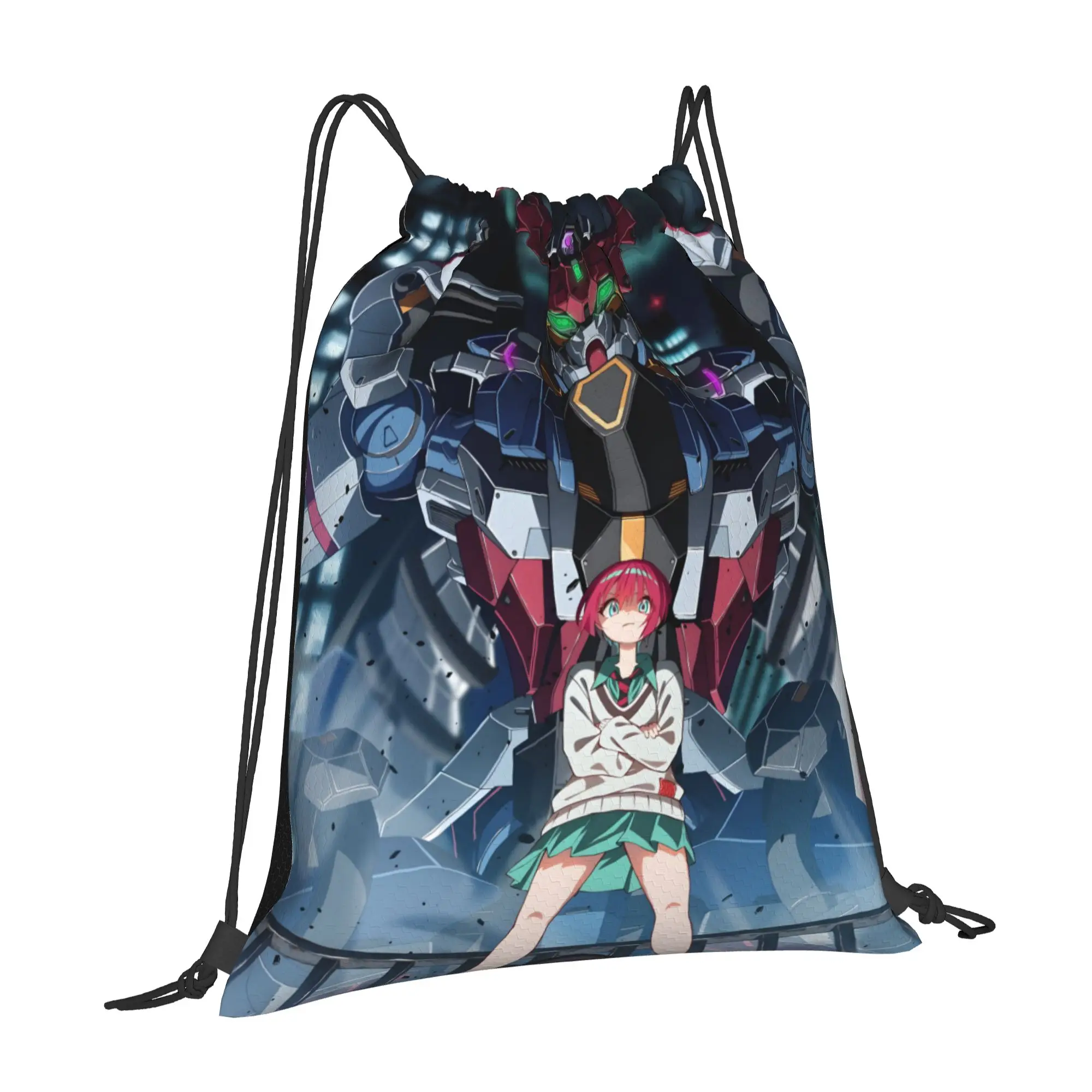 1 pc Gundam GQuuuuuuX MACHU Anime Drawstring Bags Hiking Storage Backpack School Shoe Bag