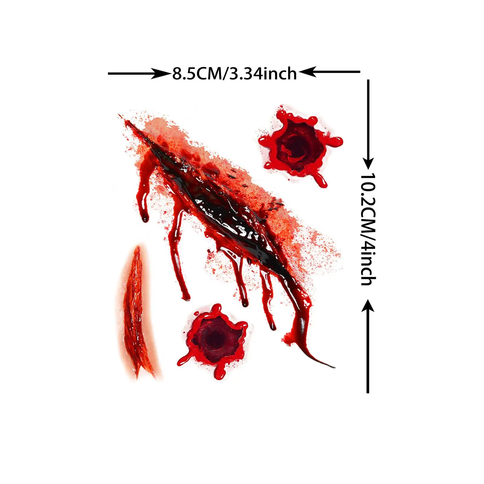 9 أوراق وشم مؤقت للندبات الدموية المخيفة والخدش للرجال والنساء والكبار في الهالوين #6