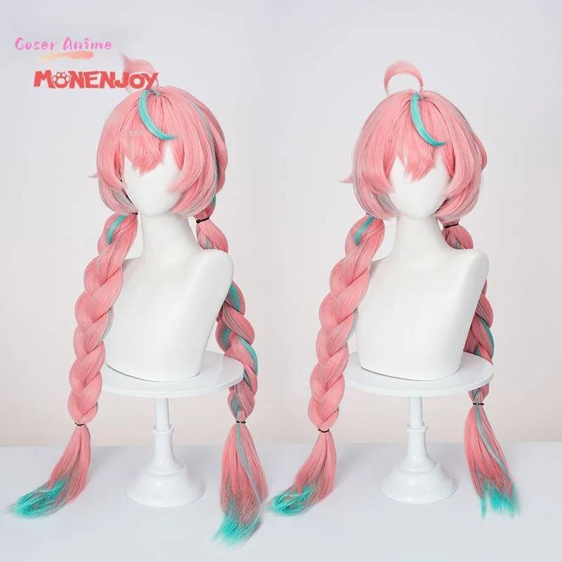 جينشين إمباكت فاريسا شعر مستعار كوسبلاي وردي أزرق مزدوج ذيل حصان ناتلان جماعي الكثير من الآكل الكبير حفلة الهالوين للنساء والفتيات