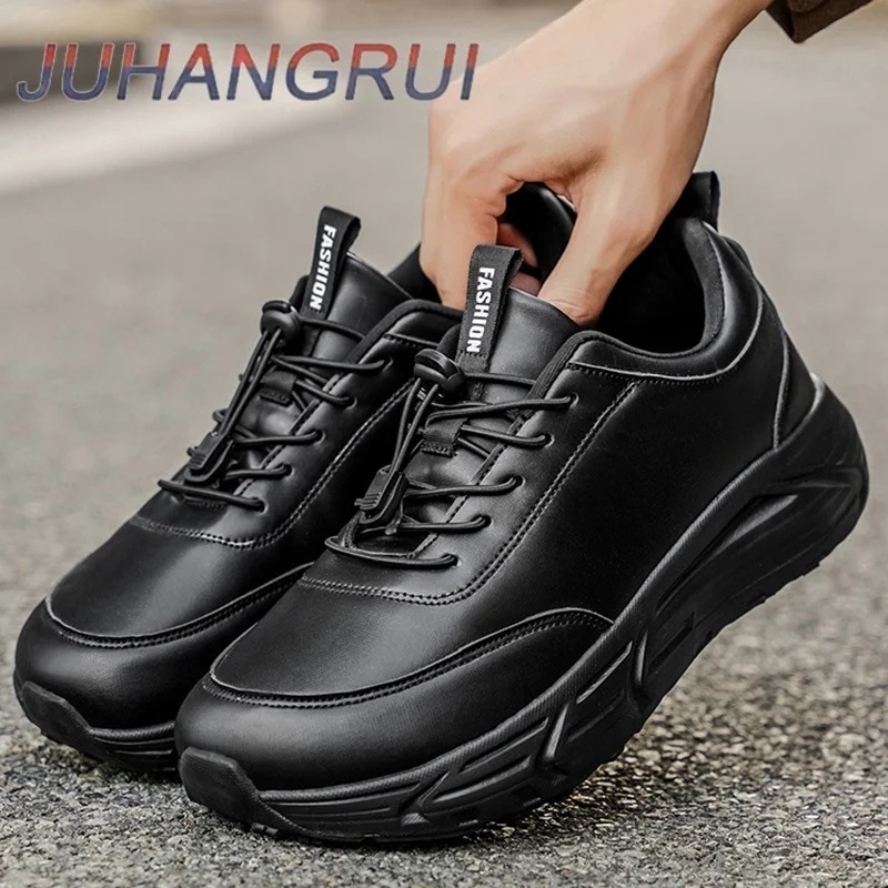 New Men's Wide Toe Casual Leather Shoes Autumn Winter Sports Shoes Breathable Leather High-quality Soles Non-slip Hiking Shoes