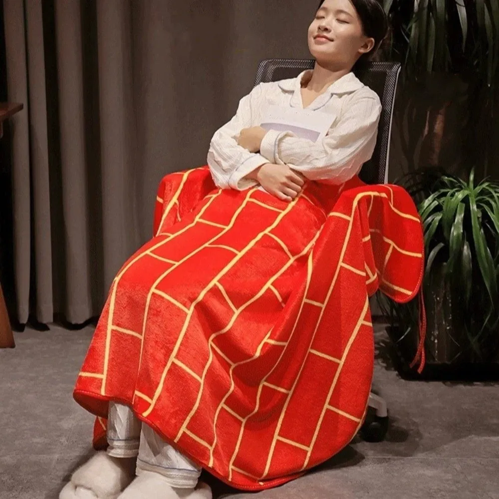 Versatile Fun Pattern Tai Chi Nap Blanket Coral Fleece Folding Shawl Blanket Cozy Warm Sofa Blankets Gift