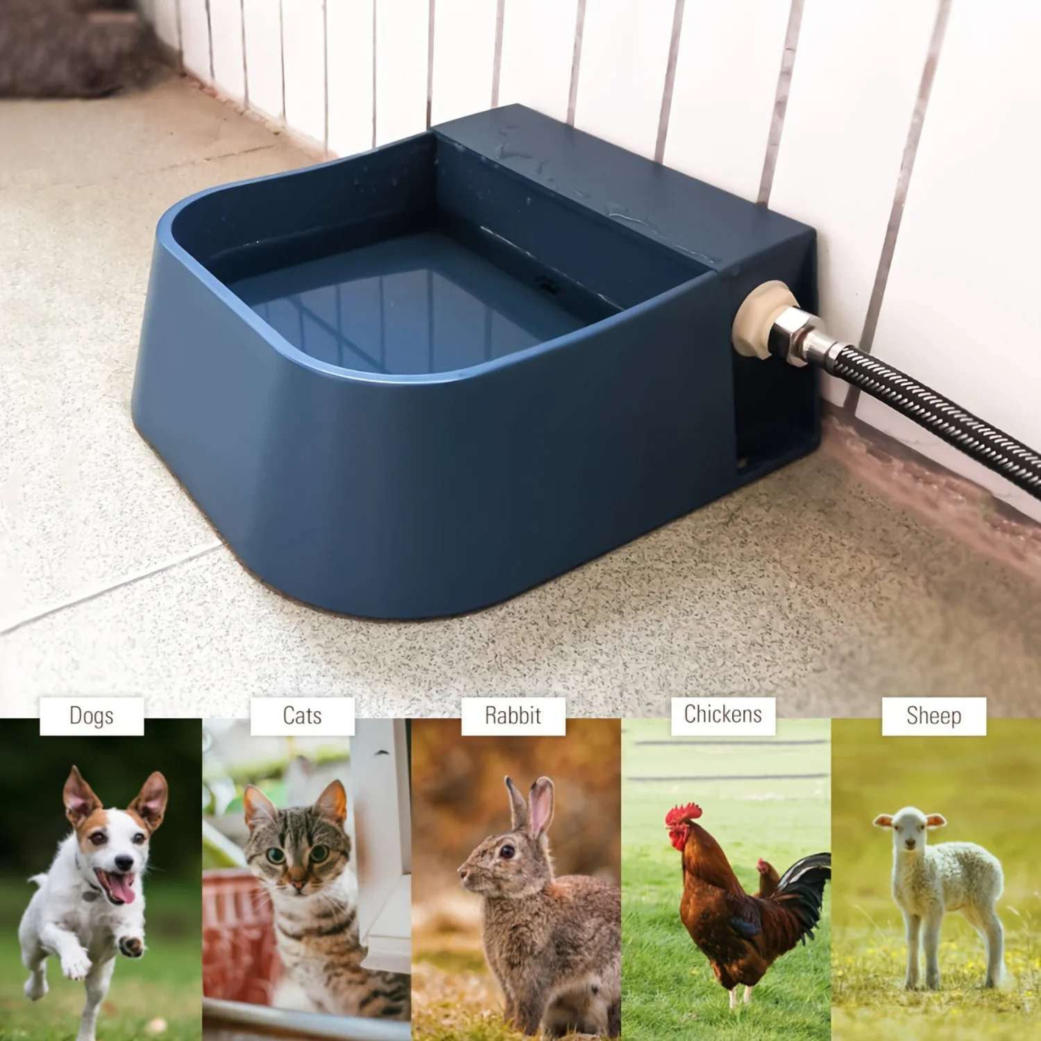 Self-Filling Dog Bowl with Float Valve Technology - Durable Plastic Construction for Easy Cleaning and Pet-Friendly Design - Pet