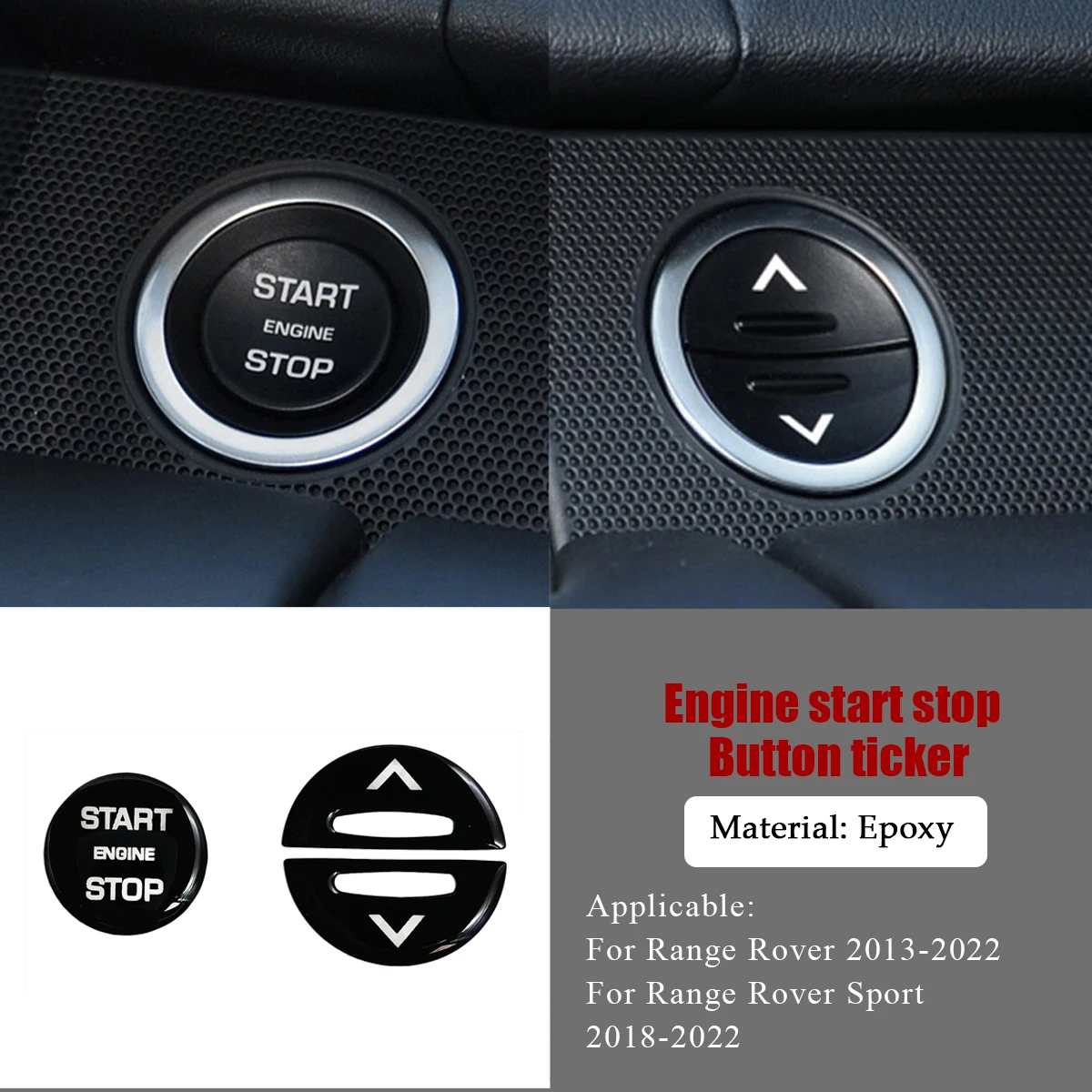 Knopfaufkleber für Range Rover Vogue L405 2014 bis 2017, Innenabdeckung für Range Rover Sport-Zubehör, L494 Getriebe-Terrain-Schalter – Detail 16