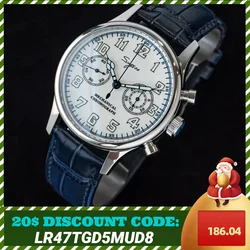 Pilot Air Force 1963 Watch Ceramic Dial Wristwatch 40mm ST19 Chronograph Tianjin Movement Fashion Panda Retro Clock Reloj Homber