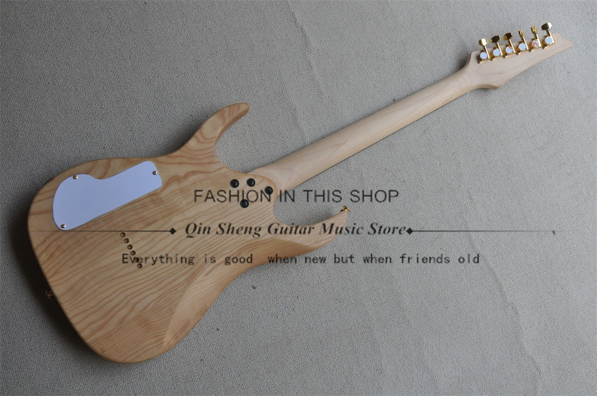 Natural Color Electric guitar RG Guitar Ash body Maple neck Fixed bridge HSH pickup Maple fingerboard Gold tuners