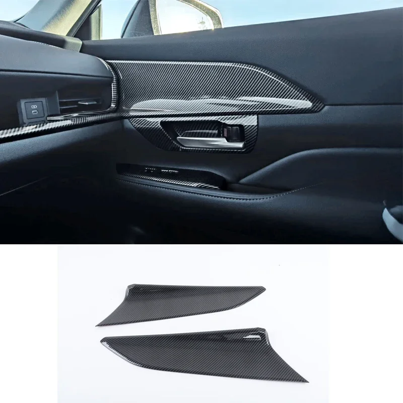 

For 2024+ Toyota Highlander Front Door Inner Door Panel Sticker Front Door Decorative Panel ABS Carbon Fiber Pattern