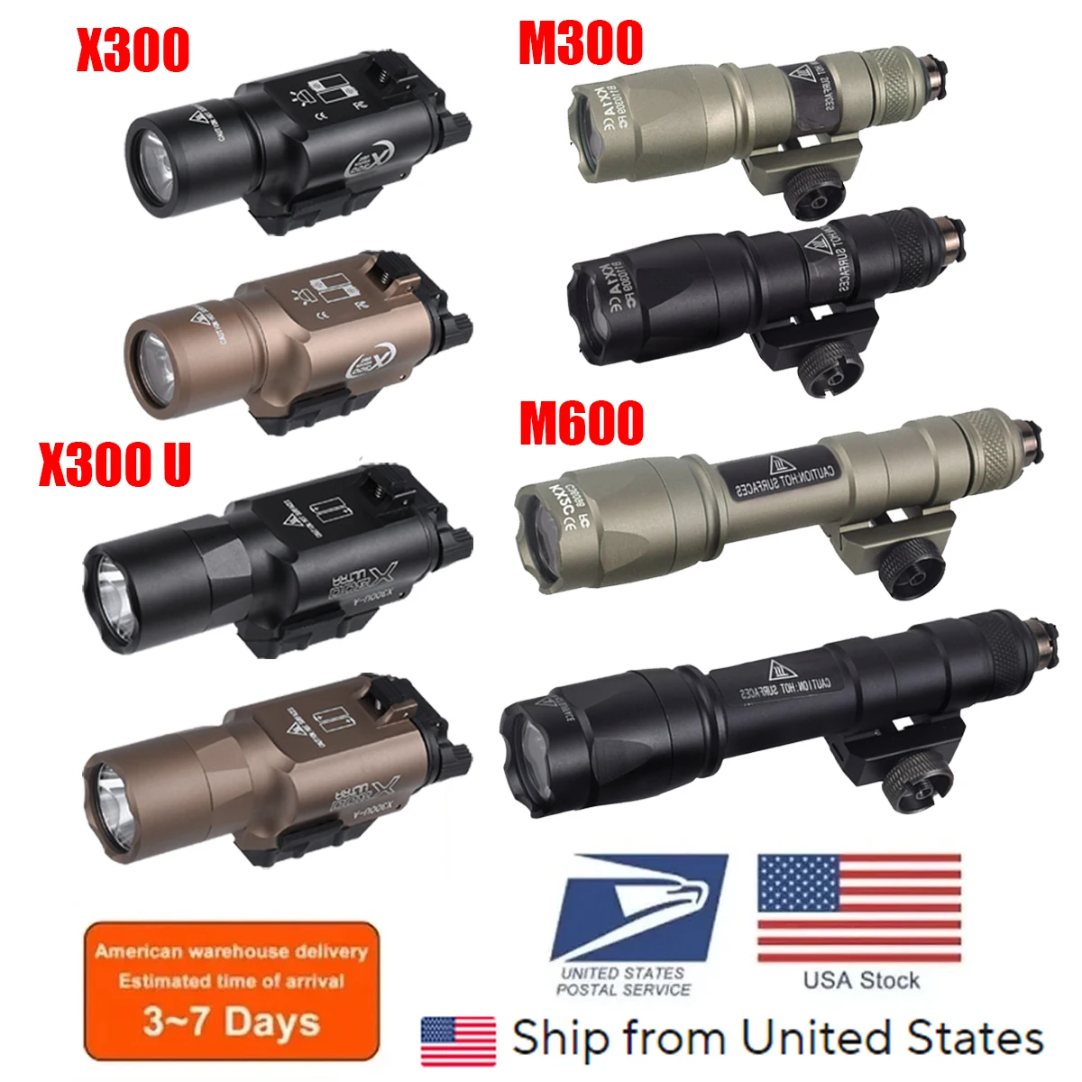 

US Surefire M300 M600 X300 Оружие Пистолет Свет Дистанционный переключатель давления Тактический светодиодный фонарик Страйкбол G17 AR15 Охотничья винтовка