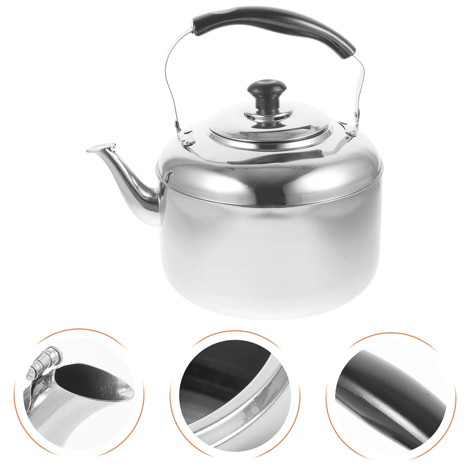 

5 5L Serving Utensils Stainless Steel Kettle Coffee Tableware Boil Water Hanging Pot Thicken Silver