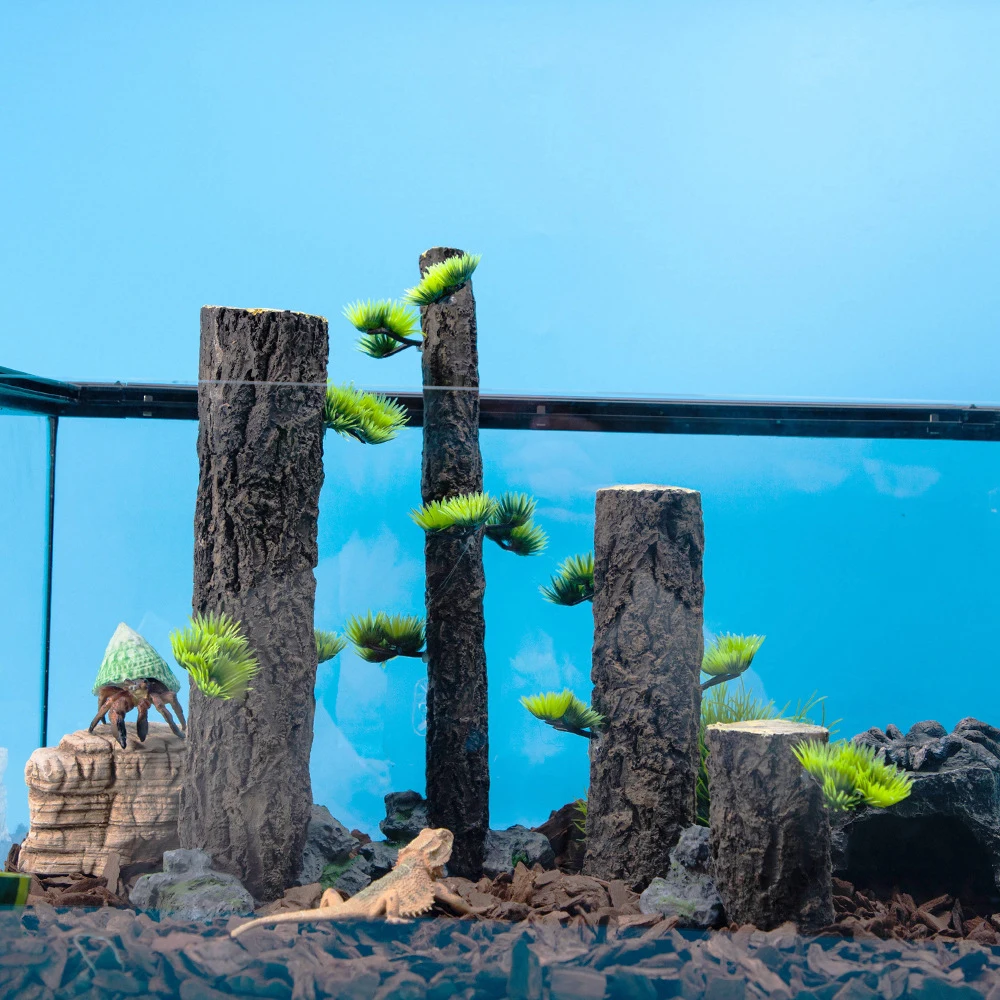 1pc Simulation aléatoire bois flotté arbre souche forêt tropicale paysage Aquarium ornements pour Aquarium cachette et décoration
