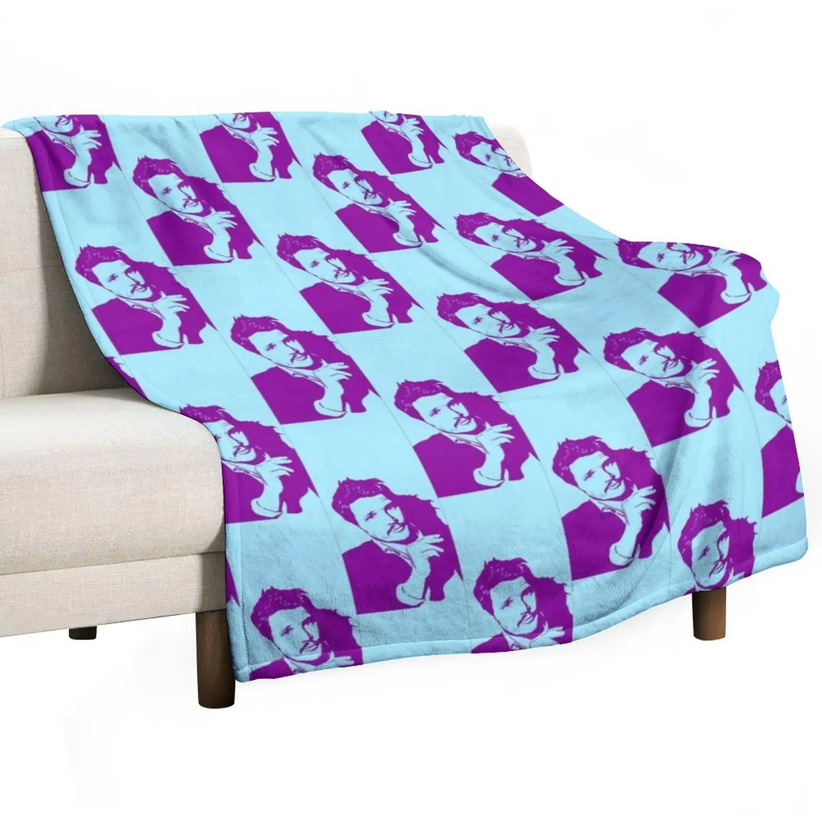 

PEDRO PASCAL PURPLE Throw Blanket Travel Size Cozy Blanket for Plane Train