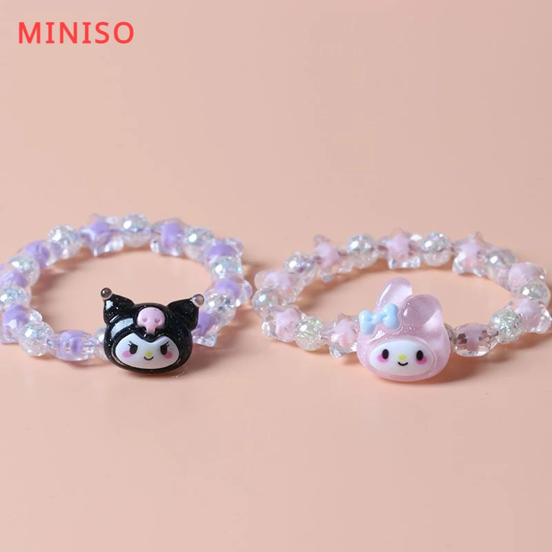 

Miniso Sanrio Crystal Bracelet Cartoon Cinnamon Dog Kuromi Sweet Bracelet for Girlfriends Birthday Gift Bracelet