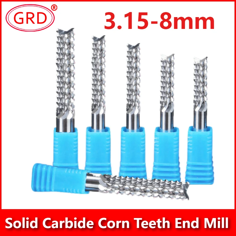 Carbide Corn Milling Cutter 3.15-8mm for Carbon Fiber Graphite PCB Machining CNC Cutting Tools