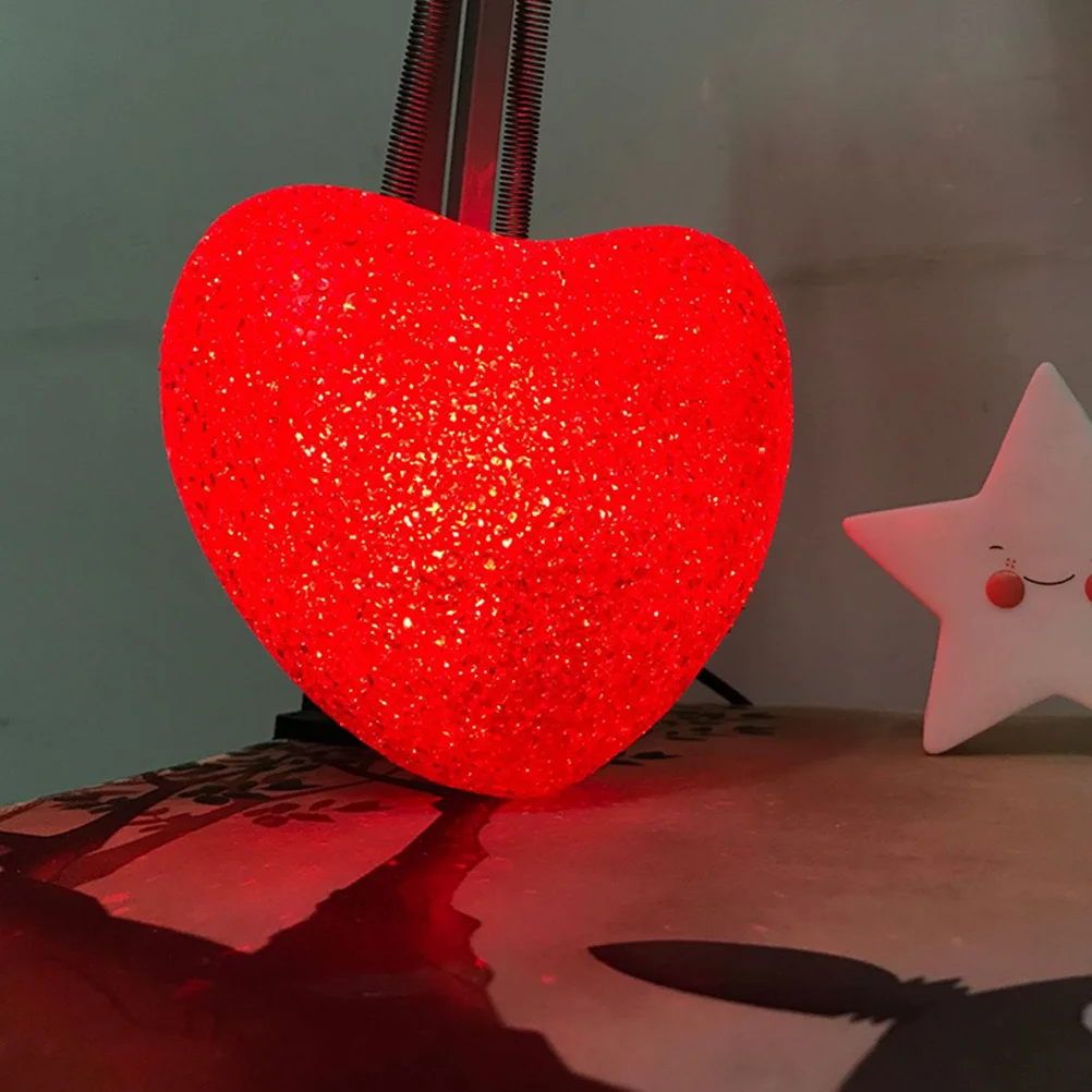 ไฟรูปหัวใจเรืองแสง 2 ชิ้น ของขวัญงานปาร์ตี้เรืองแสงในที่มืด ของตกแต่งไฟกลางคืนสำหรับเด็ก ไฟรูปหัวใจกระพริบ