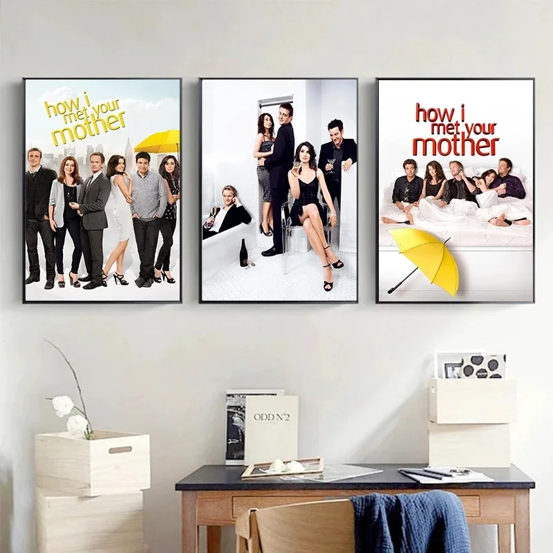 كيف قابلت والدتك الكلاسيكية المسلسلات التلفزيونية الملصقات و حائط لوح رسم الفن صور لغرفة المعيشة ديكور المنزل الهدايا #2