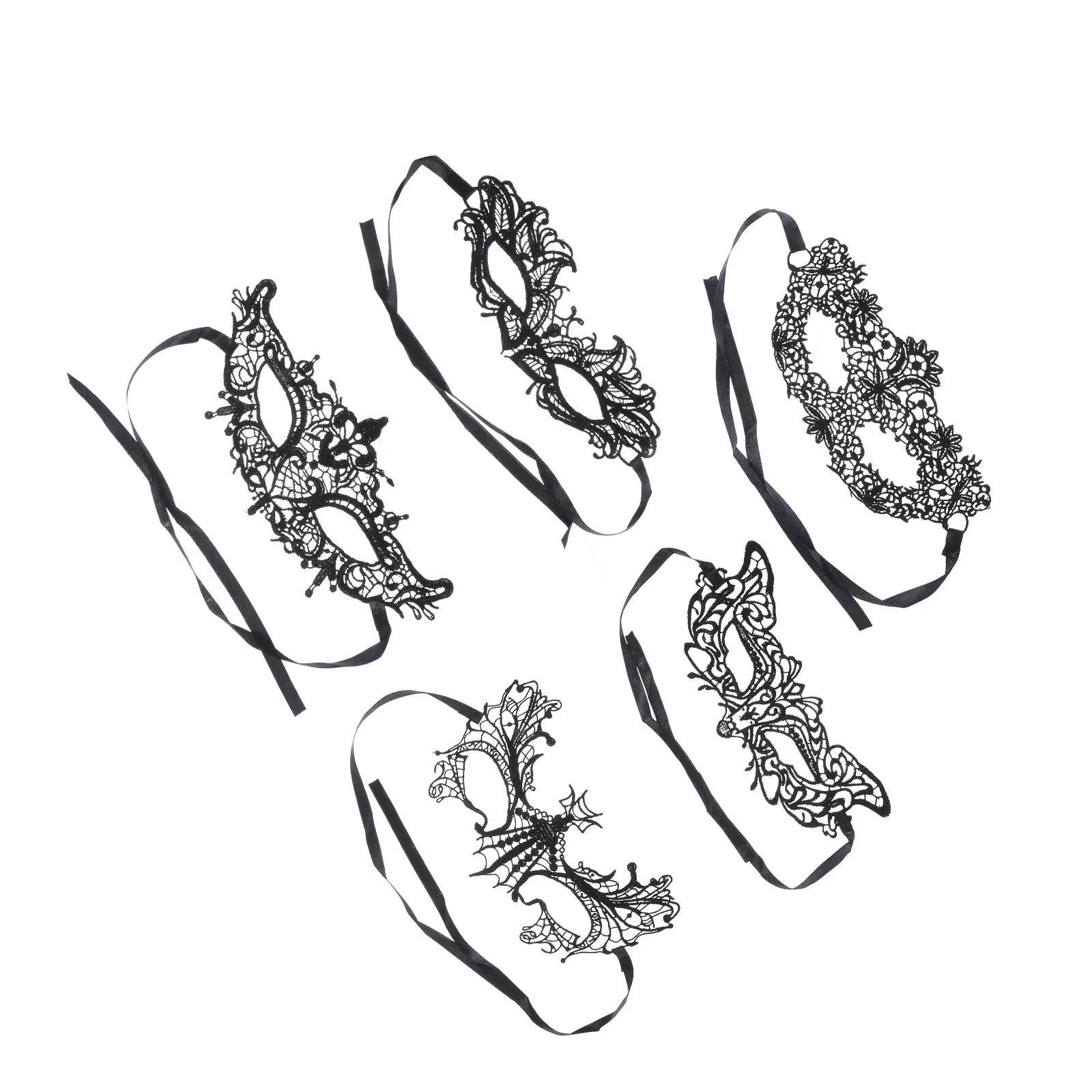 

5PCS Lace Masks Half Face Women Comfortable Halloween Costumes Party Accessories Masquerade Ball Props Eye Wear Masks Glasses