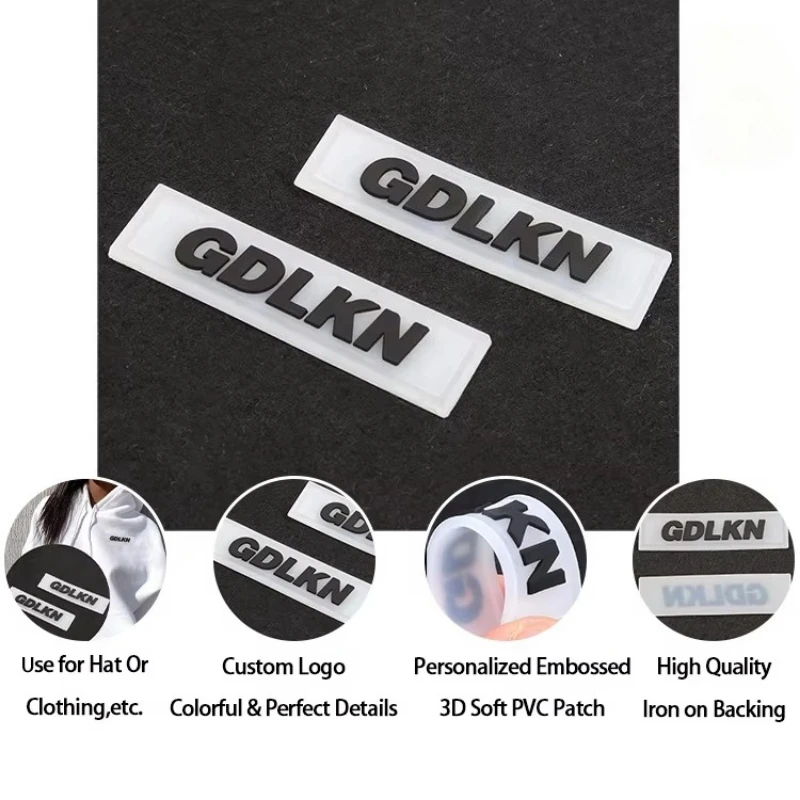 Custom Embossed Rubber Patch Logo Soft PVC Sewing Patches Heat Transfer Badge
