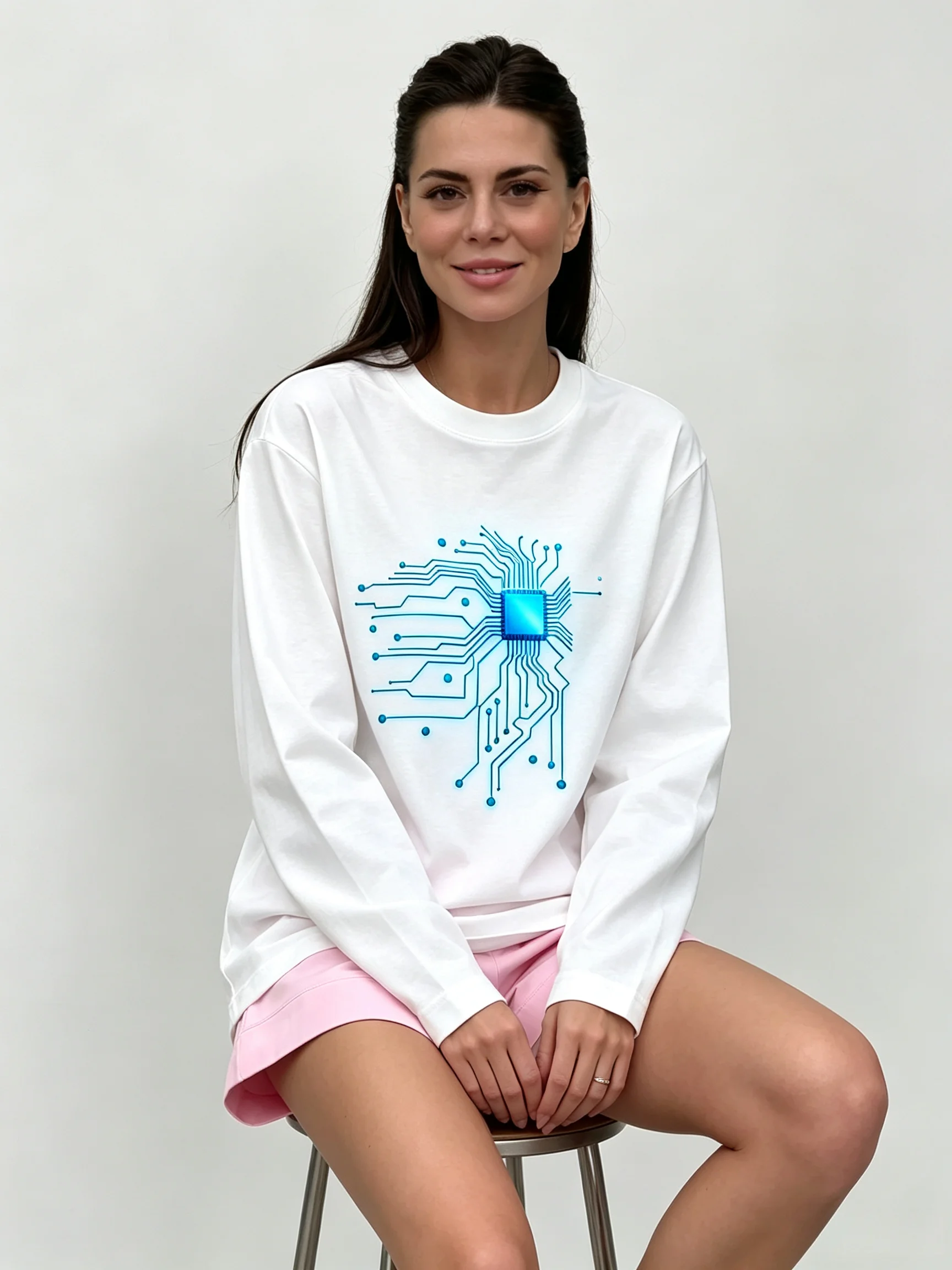 2026 Autumn Women's Long Sleeve Round Neck T-shirt Printed T-shirt Soft and Comfortable Shirt Suitable for Daily Wearing