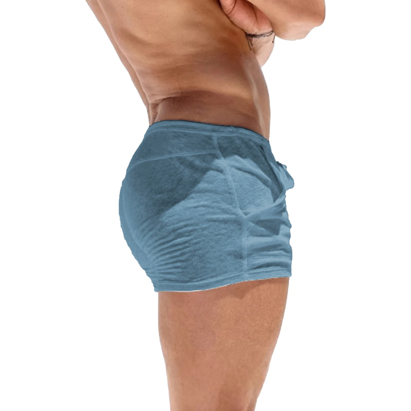 2026 Men's Summer Drawstring Shorts with Pockets Fashion Male Casual Shorts Solid Color Ultra-thin Breathable Shorts