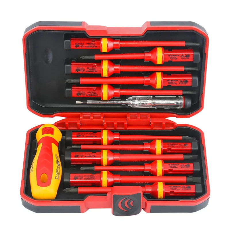 7/13 IN 1 Changeable Insulated Screwdrivers Set,Professional Magnetic Slotted Phillips Torx Bits Electrician Repair Tools