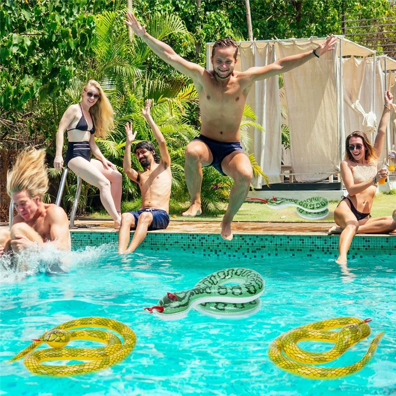 A47F-Serpente gonfiabile per false serpenti gonfiabili per oggetti di scena da giardino per spaventare uccelli scoiattoli