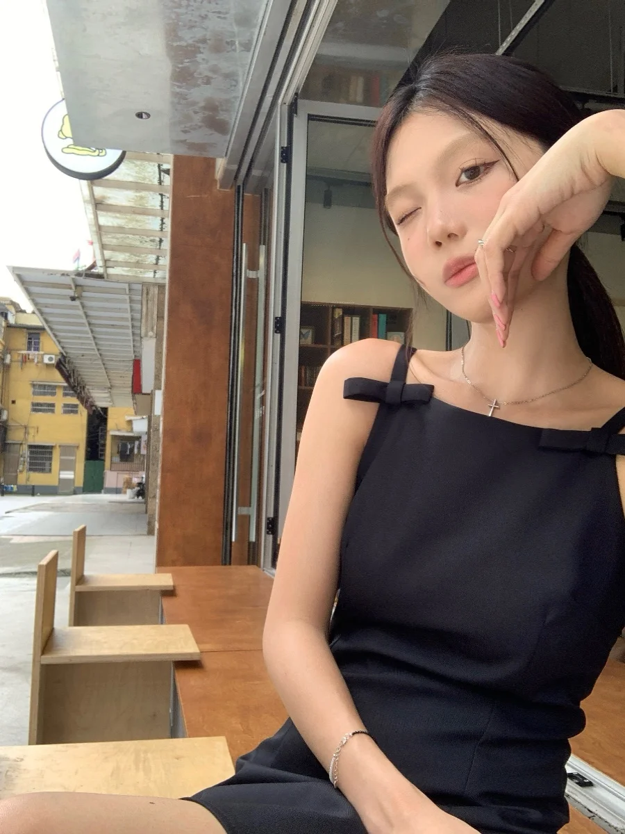 여성용 드레스 한국 스타일 무릎 길이 단색 여름 A라인 드레스 여성용 드레스 여름 드레스 A라인 드레스 드레스