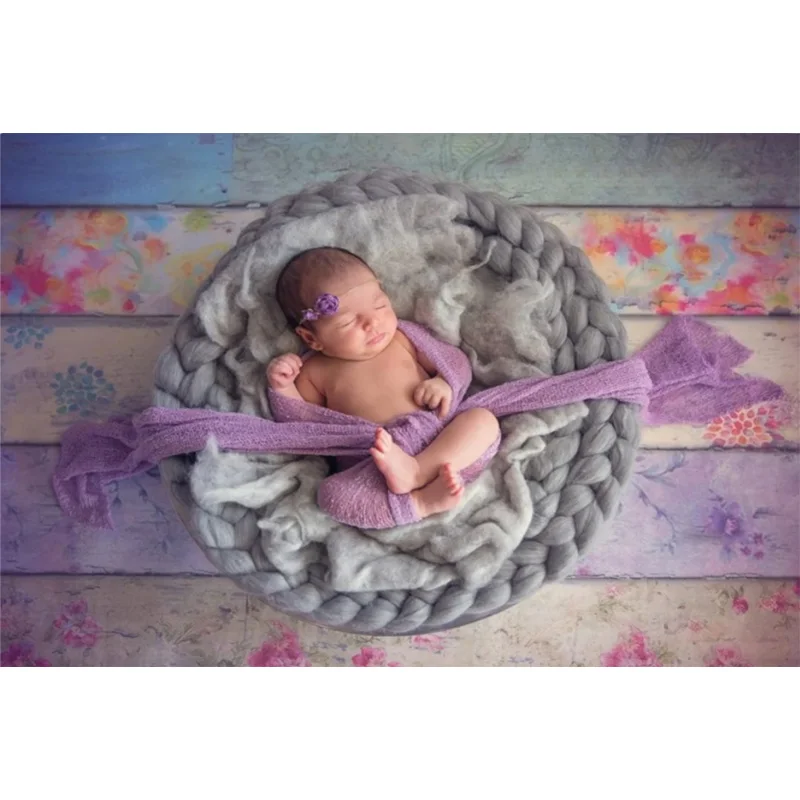 

18 micron Chunky merino braid, 2M braid basket filler newborn photography props 신생아 사진 newborn acessórios fotografia baby