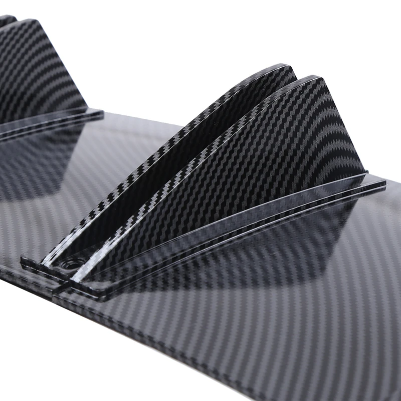 Universal Auto Heckstoßstange Lippe ABS Doppelflügel Hinten Shark Chassis Fin Stil Gebogene Stoßstange Lip Diffusor Anti-kollision 2 in 1 – Detail 13