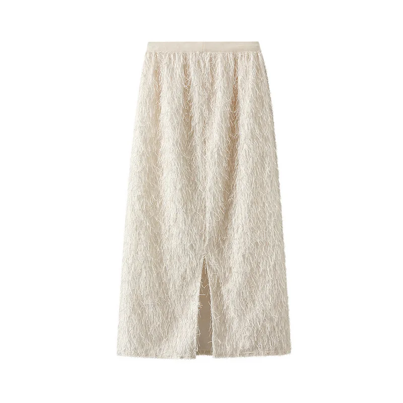 High end design with feather tassel skirt, this year's popular half skirt, hip wrap, autumn and winter image 5