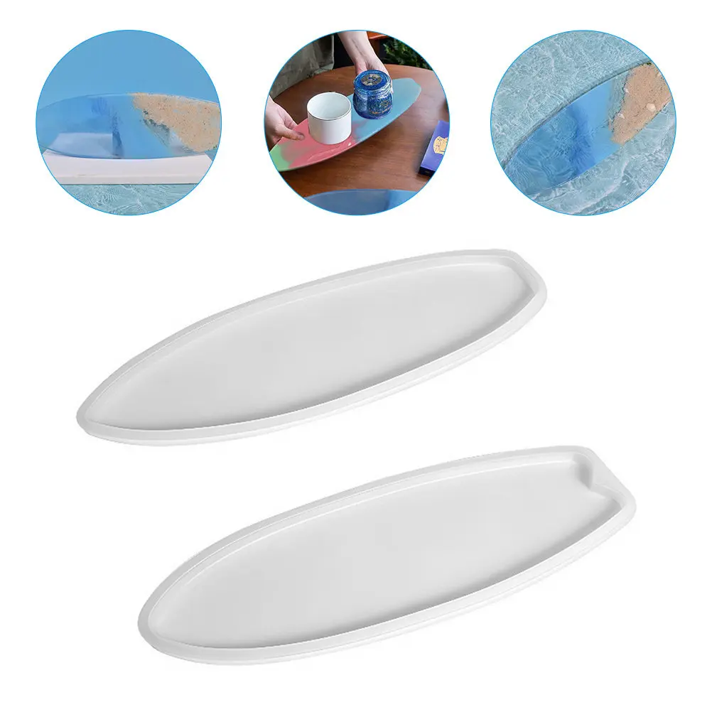 

2Pcs Surfboard Shaped Silicone Mold DIY Epoxy Casting Mold for Coaster Crafts Decoration DIY Supplies Surfboard Shaped Molds
