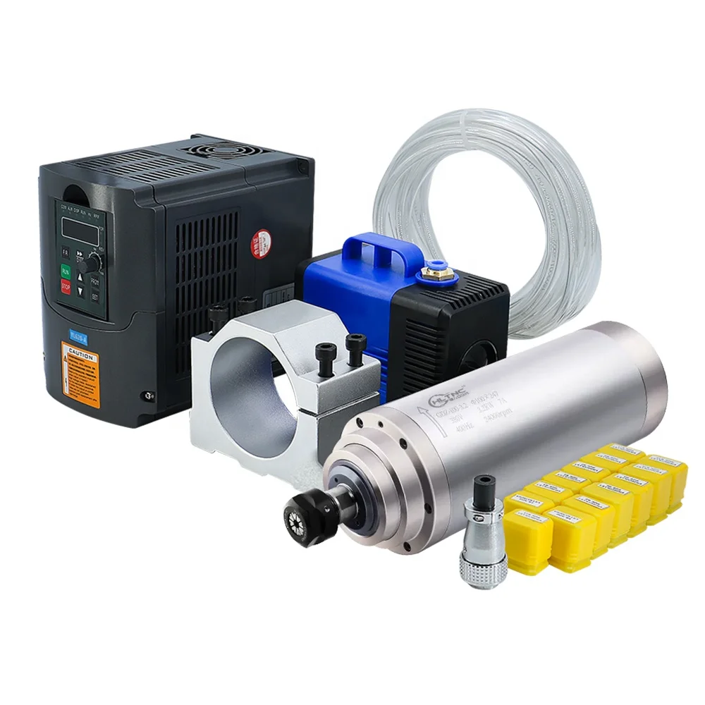 HLTNC High Speed 24000rpm Water Cooled 400hz 3kw ER20 Metal Milling Spindle Motor for Cnc Millingspindle Motor 4kw Frequency