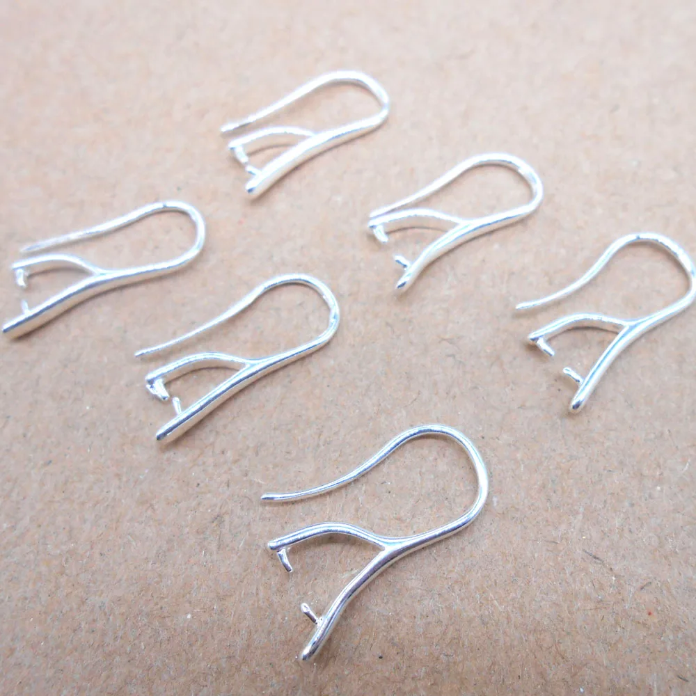 Free Fast Shipping Wholesale 10PCS Lot 925 Silver colorJewelry DIY Findings Pinch Bail Hook Earring Earwires For Beads