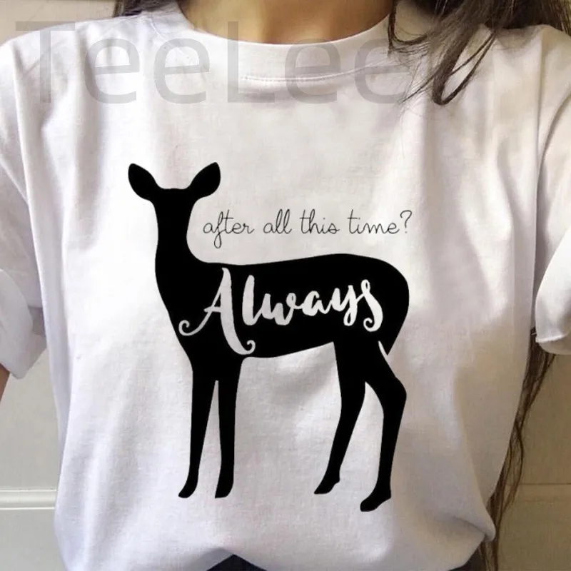 Always T Shirt Women Print After All This Time Deer Graphic Tees Funny Letter Shirt Harajuku Aesthetic Clothes Casual Tops Tee