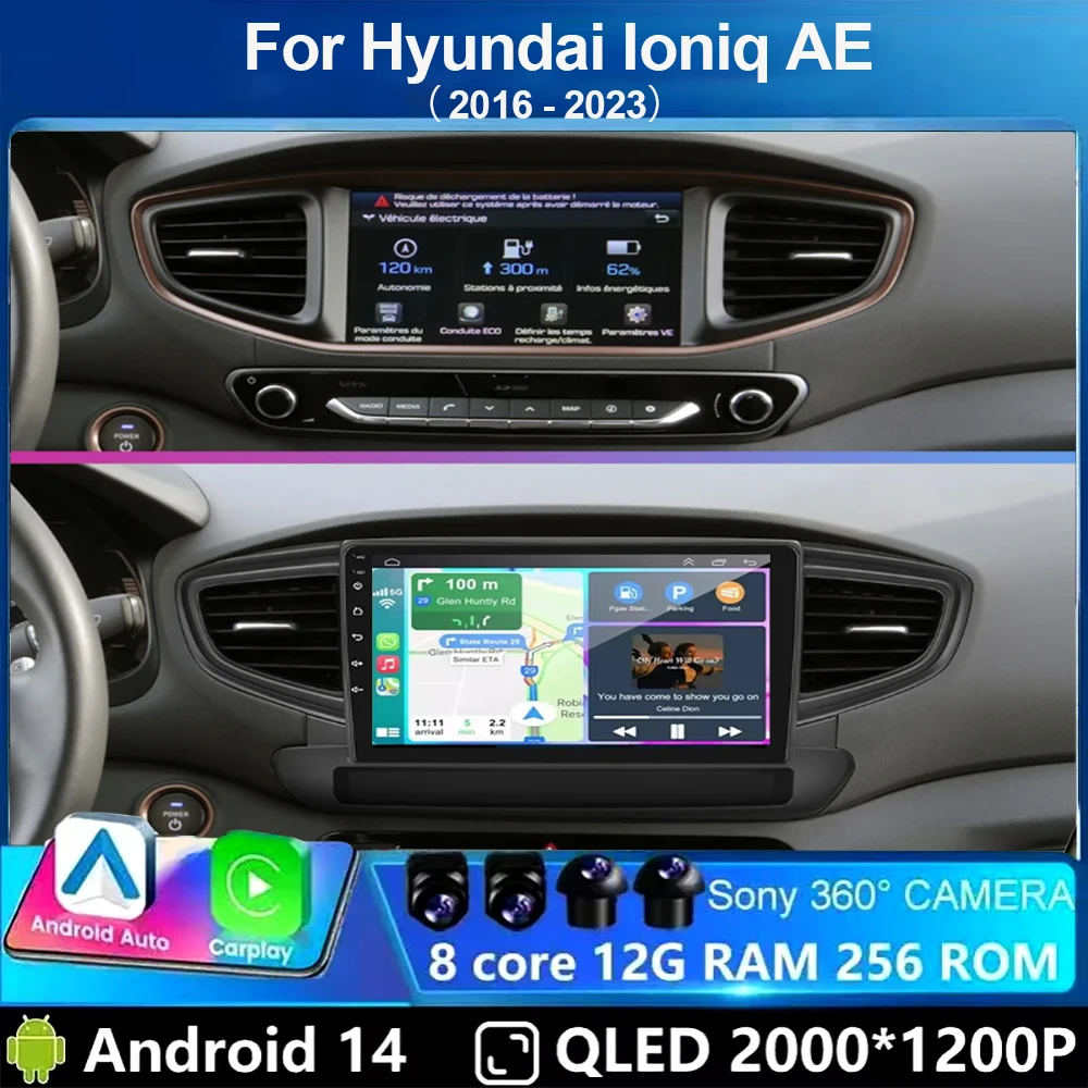 

Android 14 Car Radio Carplay Auto For Hyundai Ioniq AE 2016 2017 2018 2019 2020 2021-2023 Multimedia Video Player Stereo GPS DSP