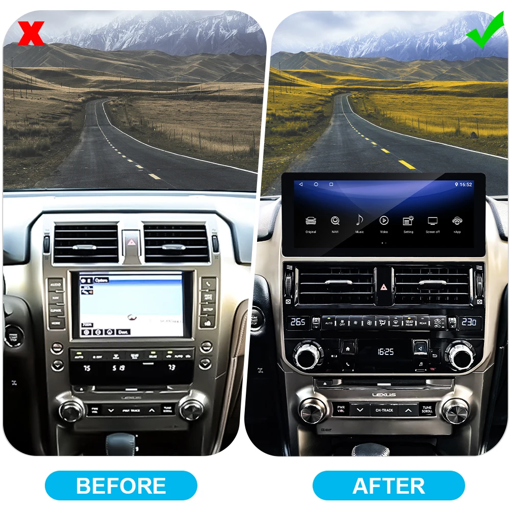 

12.3 Inch New Upgrade For Lexus GX460 2014 2021 Multimedia Android Car Radio Auto Head Unit Monitor Carplay GPS Navigation