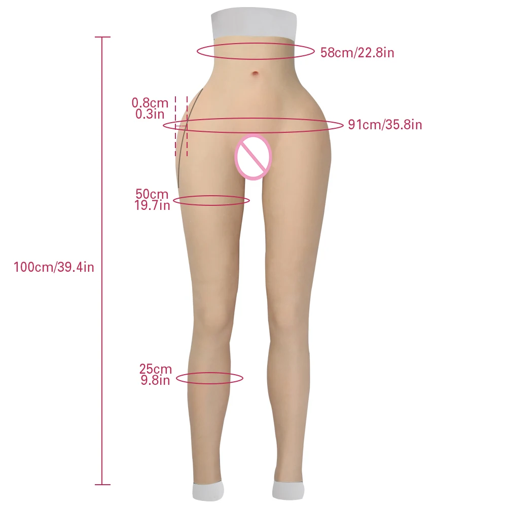 Tgirl Fake Vagina Long Panties for Men Fake Ass Thickened Hip Cosplay Women with Vagina Tube for Transgender Crossdresser