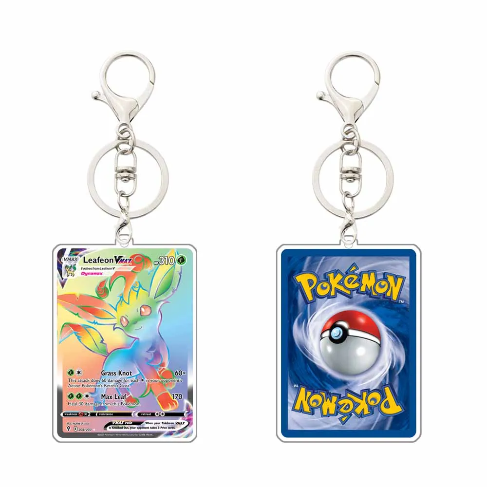 البوكيمون أنيمي ميو Charizard Leafeon Glaceon Umbreon Gardevoir Morpeko Lapras الكرتون سلسلة مفاتيح مصنوعة من الأكريليك قلادة الديكور