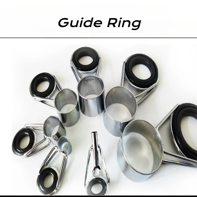 1Set High Carbon 7 Packs Meer Angelrute Zubehör Carbon Stahl Abschnitt Guide Ring Zubehör Angelrute Guide Auge angeln Lieferungen – Detail 1