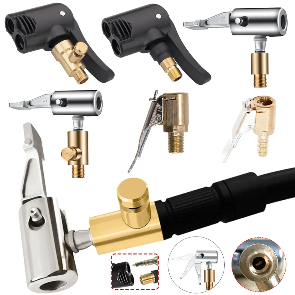 

Portable Inflatable Pump Connector Car Tire Air Chuck Compressor Tire Inflator Tire Chuck with Barb Connector for Hose Repair