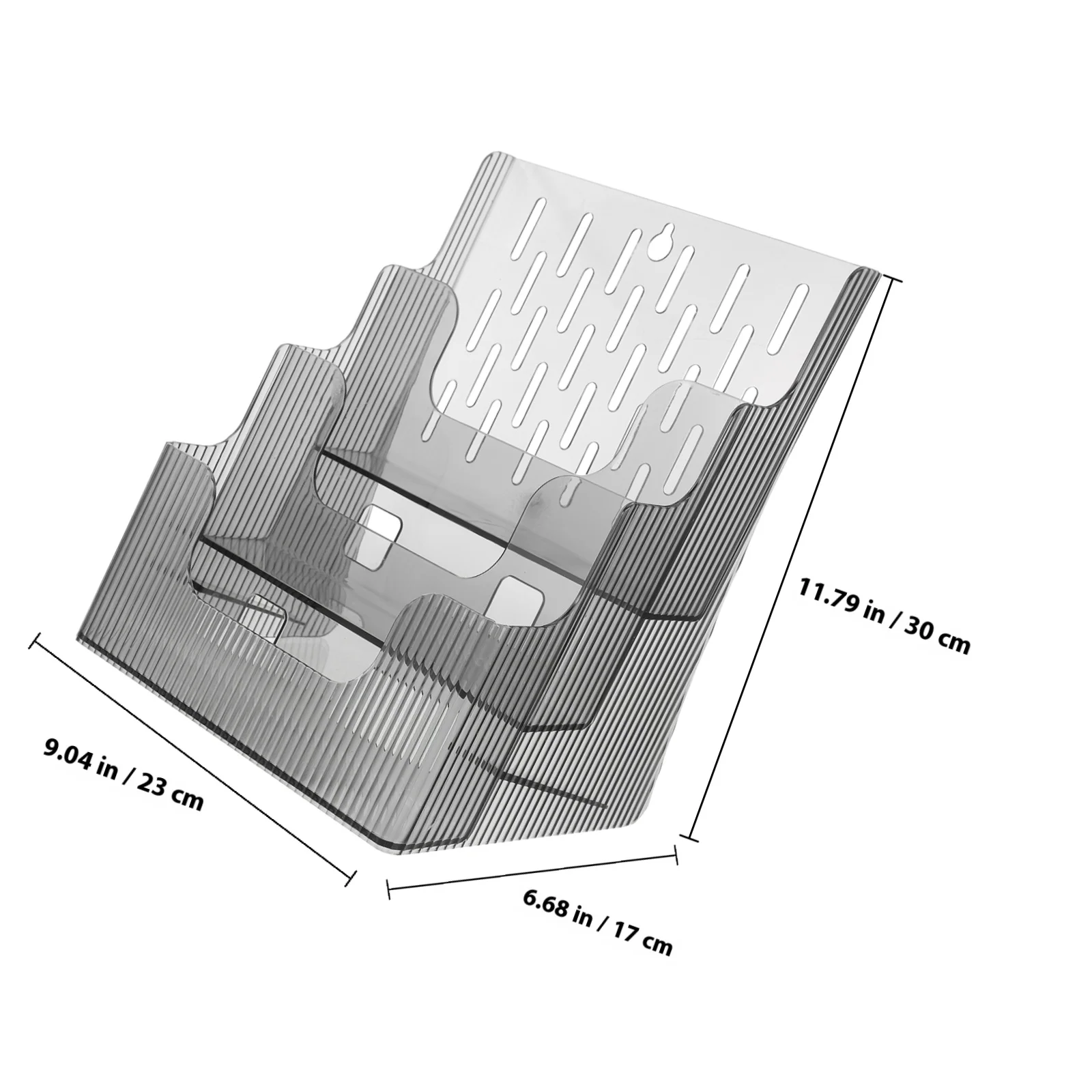 Clear Acrylic Desktop File Organizer Multi-Tier Sloping Design Office Table Brochure Holder Document Stand File Folder Storage