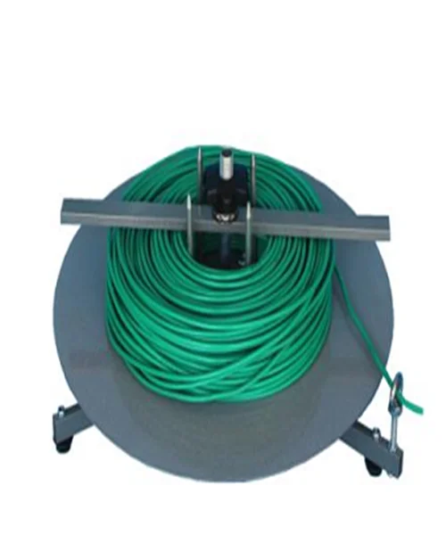 

Electrician threading BV wire power cord video wire laying down frame pay-off plate apparatus