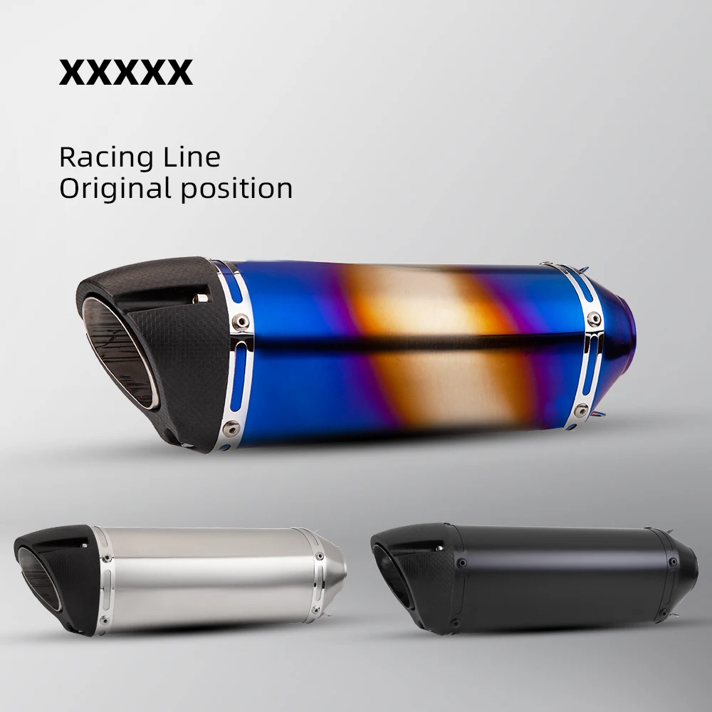 

51mm Universal Motorcycle Exhaust Muffler Pipe Moto Racing for MT07 MT09 z900z400ninja400gsx250gsx750