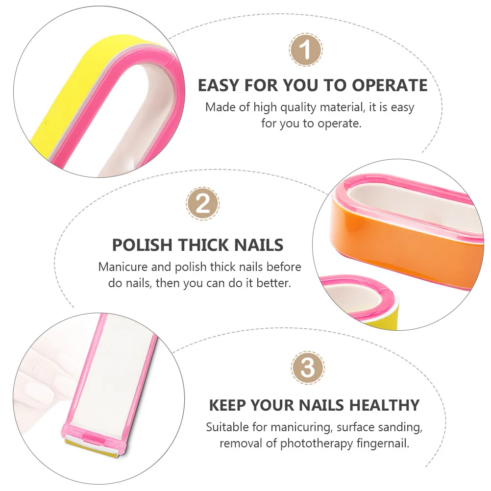 Lime de réparation d'ongles en plastique Eva de haute qualité, outil de manucure pour façonner, brillant, polissage, tampons professionnels, 5 pièces