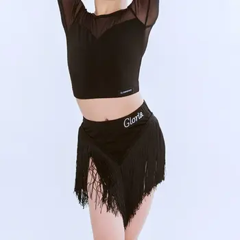 拉丁舞套裝 女童長袖上衣褲子流蘇裙練習服 兒童倫巴桑巴舞蹈表演服 10 最佳銷售 拉丁舞比賽服裝 - №6