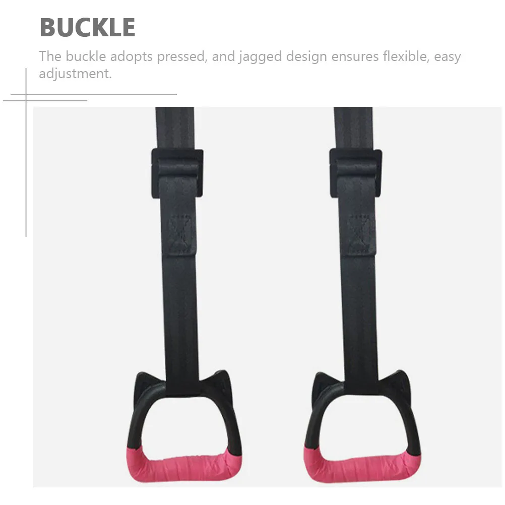 مجموعة واحدة من حلقات الجمباز مع أشرطة قابلة للتعديل، حلقات سحب غير قابلة للانزلاق للأطفال، معدات تدريب القوة واللياقة البدنية