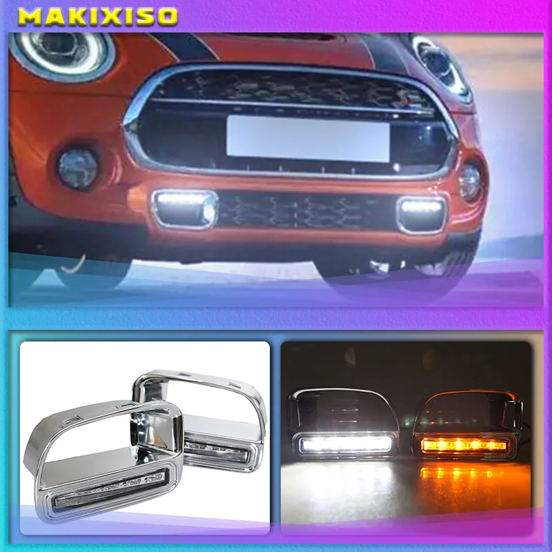 

1 Pair DRL For BMW Mini Daytime Running Light with Turn Yellow Signal Relay Waterproof LED DRL 12V LED Daylight