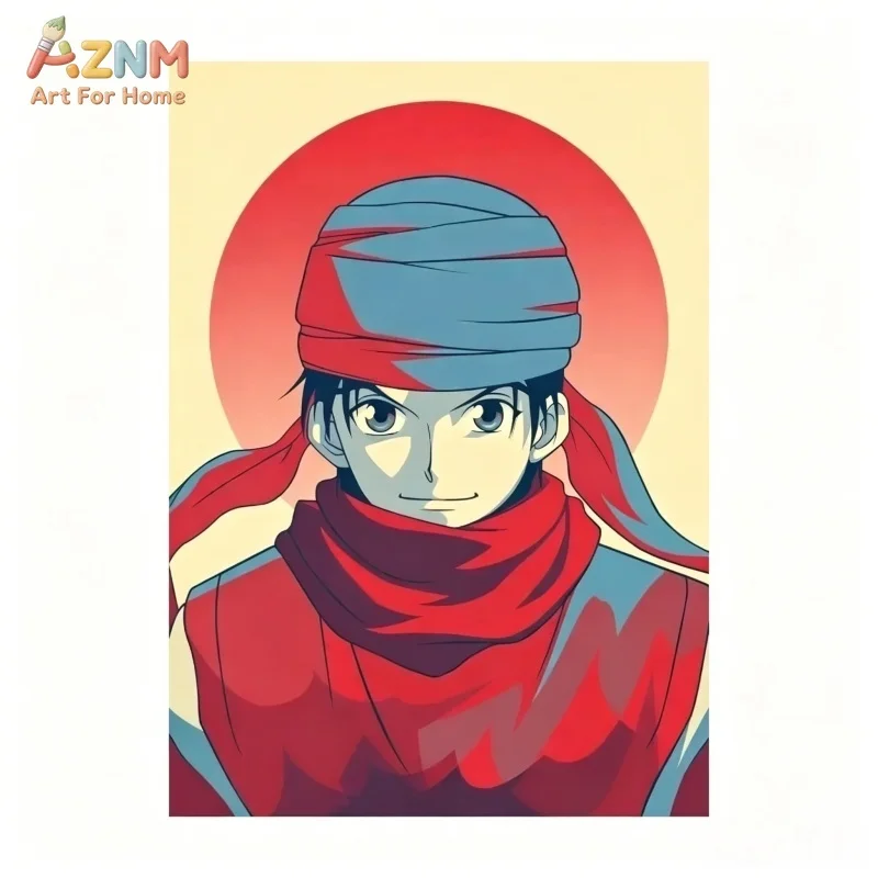 AZNM Hunter X Hunter Gon Killua Anime Canvas Painting Retro Style Wall Art Poster Home Living Room Bedroom Decor Canvas Print Gi