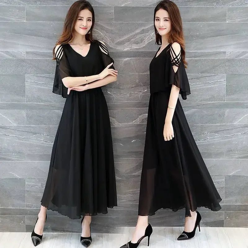 Dresses Summer Wear for Women Chiffon Sexy Expansion Skirt Woman Dress Vestido De Mujer Femme Robe