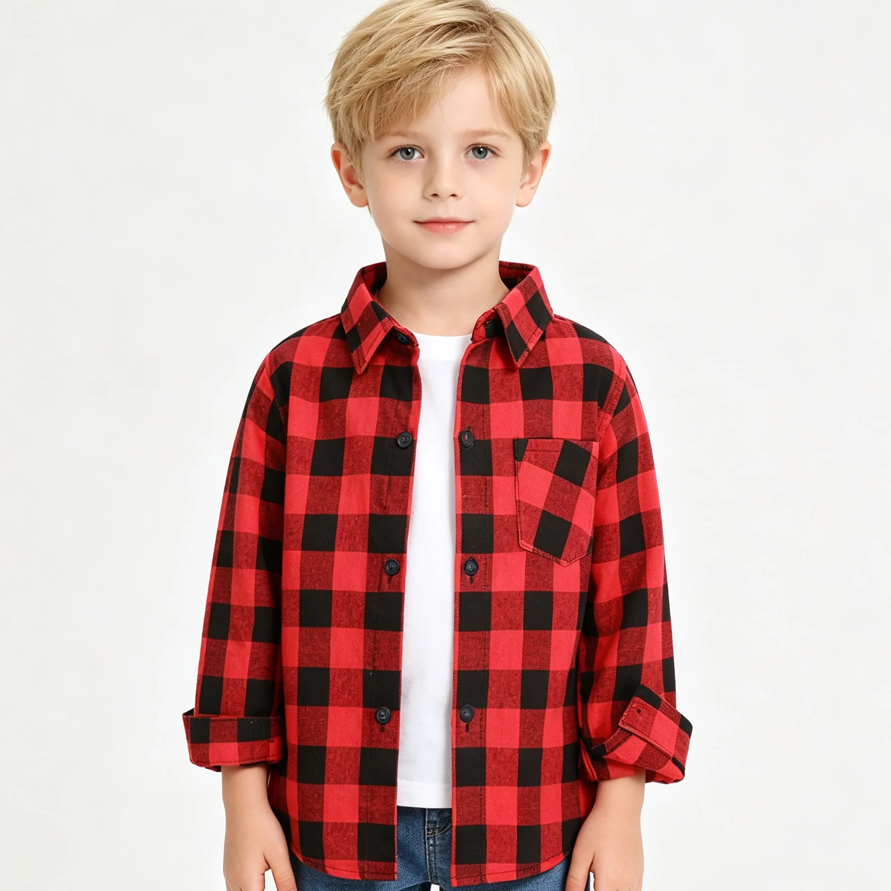 Classic Baby Boys Shirts Plaid Cotton Children Shirt Fashion Check Boys Tees Jersey Kid Blouse Overshirt Cell Boy Clothes Top