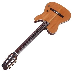 39inch Silent Classic Guitar 6 String Solid Spruce Top With Okoume Wood Back High Gloss Classic Silent Guitar With Pick Up