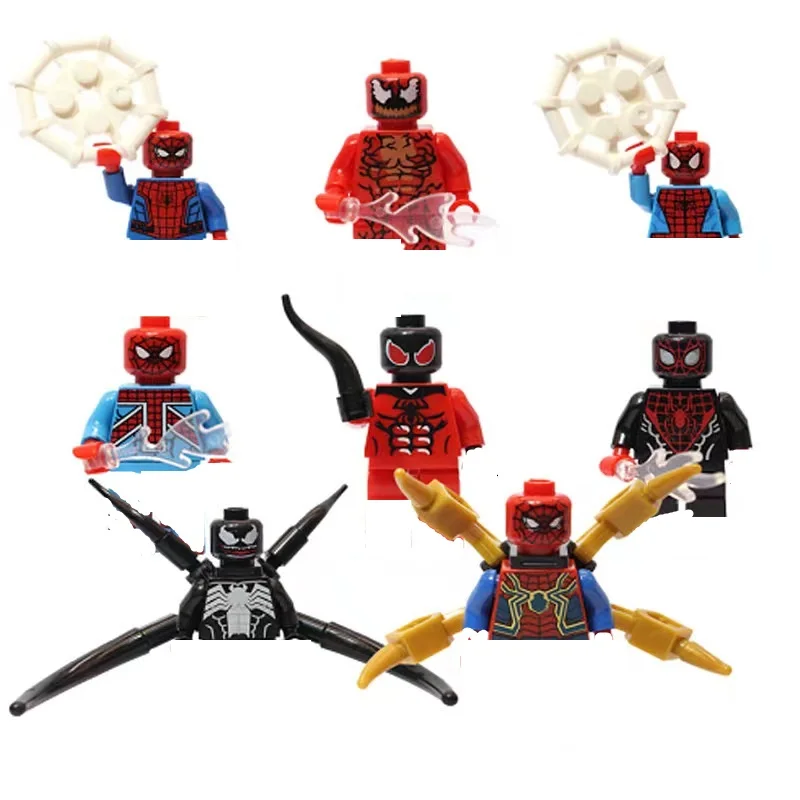 Bloques de construcción de Marvel, superhéroes, personajes de acción, arañas, sentinela, Cuatro Fantásticos, regalos de cumpleaños y Navidad para niños
